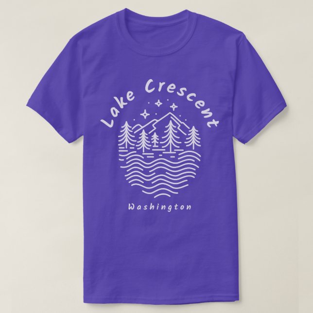Lake Crescent Washington Souvenir T-Shirt (Design vorne)