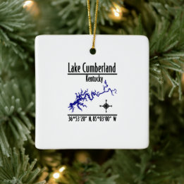 Lake Cumberland Kentucky Uferkarte Koordinaten Keramikornament