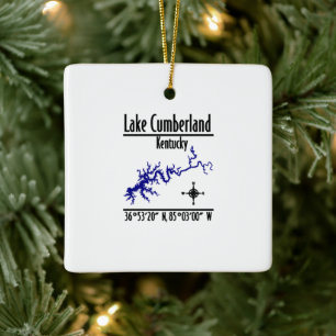 Lake Cumberland Kentucky Uferkarte Koordinaten Keramikornament
