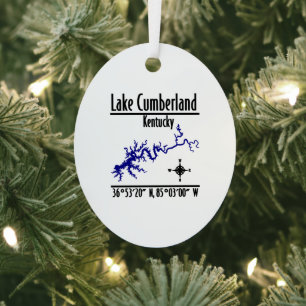 Lake Cumberland Kentucky Uferkarte Koordinaten Ornament Aus Metall