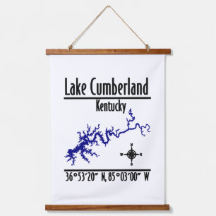 Lake Cumberland Kentucky Uferkoordinaten Wandteppich Mit Holzrahmen