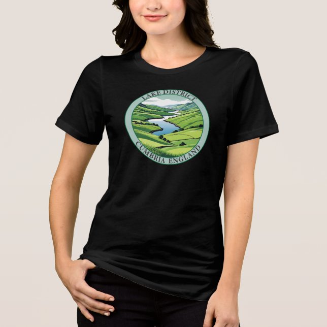 Lake District Cumbria England Tri-Blend Shirt (Vorderseite)