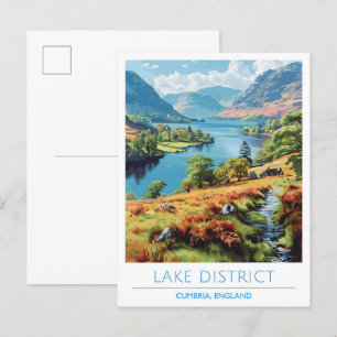 Lake District Cumbria England Vintage Travel Postkarte