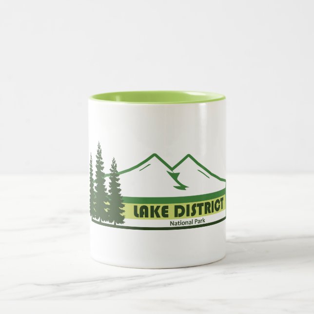Lake District National Park Green Stripes Zweifarbige Tasse (Mittel)