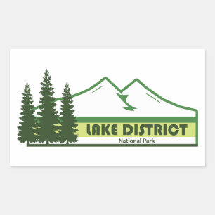 Lake District Nationalpark Grüne Streifen Rechteckiger Aufkleber