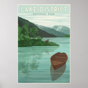 Lake District Nationalpark Reiseplakat Grün Poster