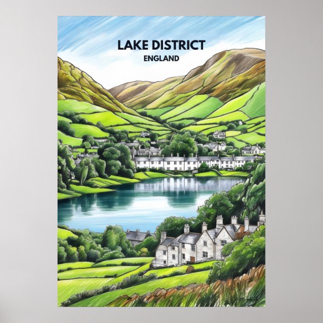 Lake District Sketch Poster (Vorne)