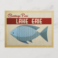 Lake Erie Blue Fish Vintage Travel
