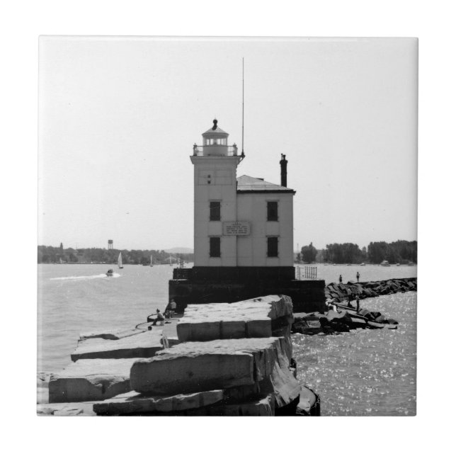 Lake Erie Lighthouse Fliese (Vorderseite)