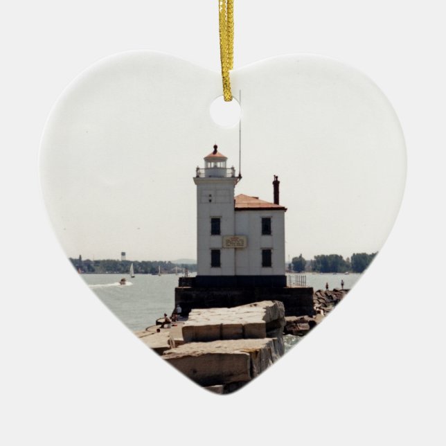 Lake Erie Lighthouse Keramik Ornament (Vorne)