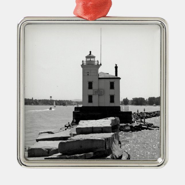 Lake Erie Lighthouse Ornament Aus Metall (Vorne)