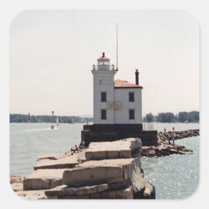 Lake Erie Lighthouse Quadratischer Aufkleber