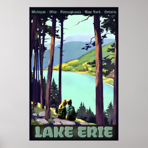 LAKE ERIE Retro Roger Broders Reiseposter Neu Poster