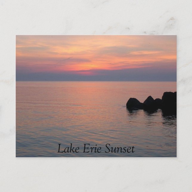 Lake Erie Sunset Postkarte (Vorderseite)
