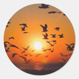 Lake Erie Sunset Runder Aufkleber