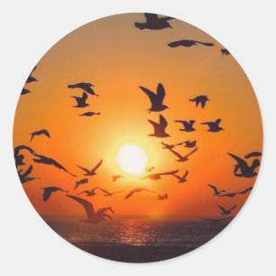 Lake Erie Sunset Runder Aufkleber