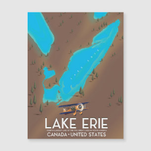 Lake Erie, USA See Karte Reiseplakat
