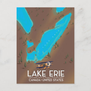 Lake Erie, USA See Karte Reiseplakat