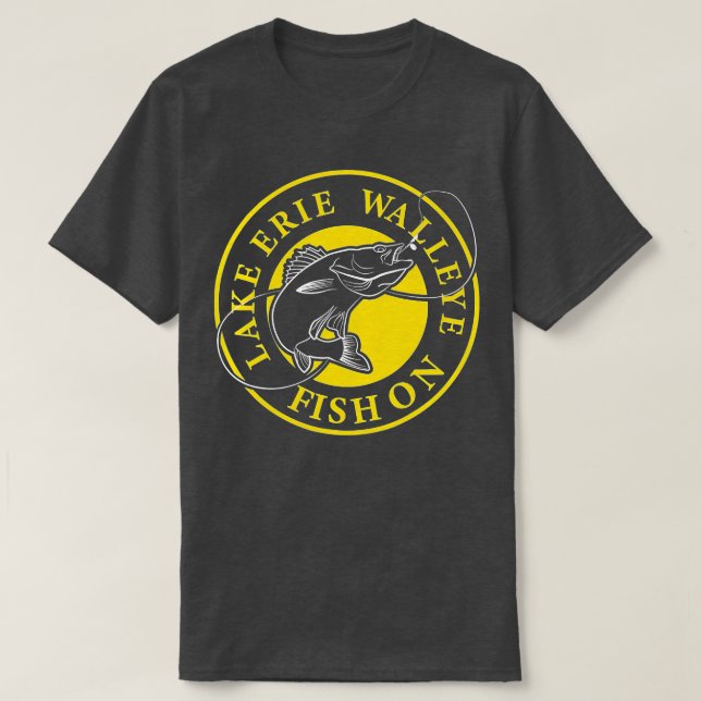 Lake Erie Walleye Fischen on T-Shirt (Design vorne)
