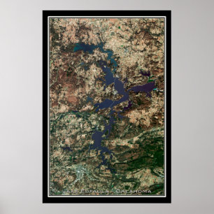 Lake Eufaula Oklahoma Satellite Poster Karte