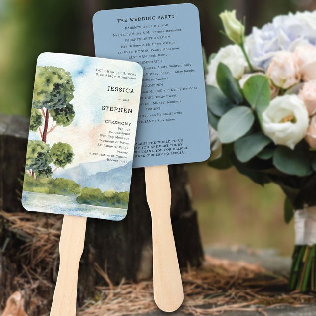 Lake Evergreen Watercolor Dusty Blue Program Fächer (Von Creator hochgeladen)