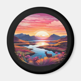 Lake Ewe Sunset in Schottland Magnet