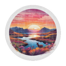 Lake Ewe Sunset in Schottland Schneidebrett