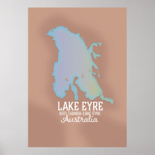 Lake Eyre Australien Kartenposter Poster