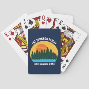 Lake Family Wiedersehen Cool Sunset Personalisiert Spielkarten