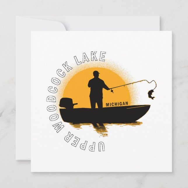 Lake Fishing Michigan Einladung (Vorderseite)