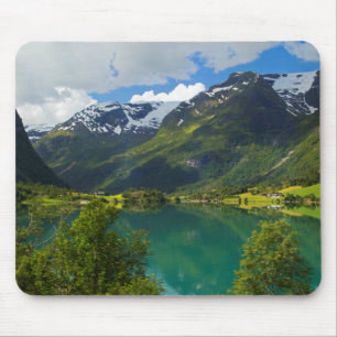 Lake Floen landschaftlich, Norwegen Mousepad