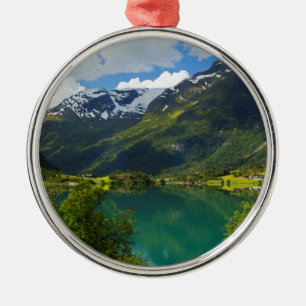 Lake Floen landschaftlich, Norwegen Ornament Aus Metall