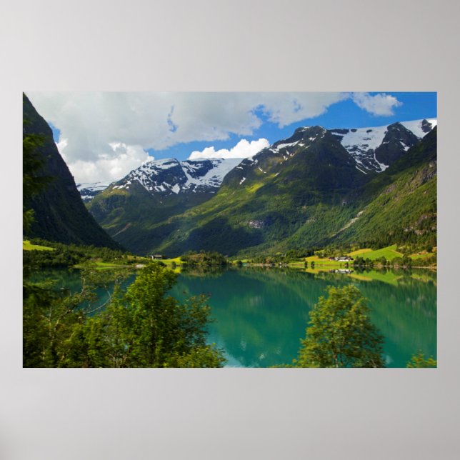 Lake Floen landschaftlich, Norwegen Poster (Vorne)