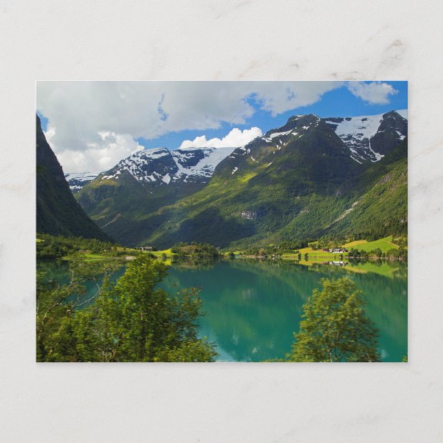 Lake Floen landschaftlich, Norwegen Postkarte (Vorderseite)