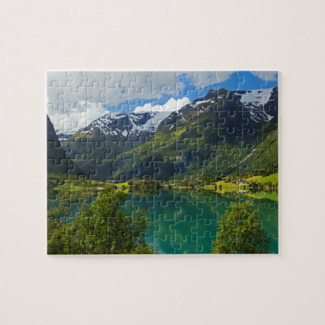 Lake Floen landschaftlich, Norwegen Puzzle (Horizontal)