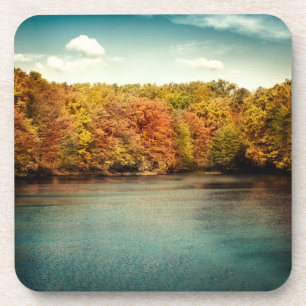 Lake Forest Trees Water Monogram Drink Untersetzer