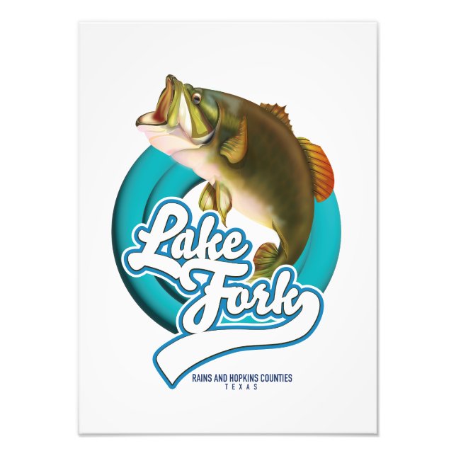 Lake Fork Texas Fishing-Logo. Fotodruck (Vorne)