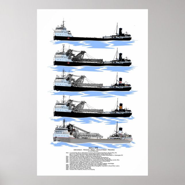Lake Freighter Manistory History Poster (Vorne)