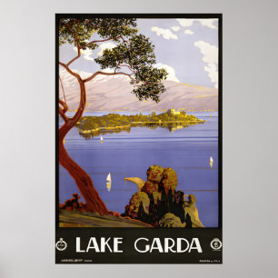 Lake-Garda-Reiseplakat im Vintage-Stil Poster
