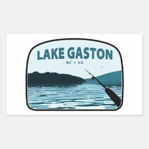 Lake Gaston North Carolina Virginia Angelrute Rechteckiger Aufkleber