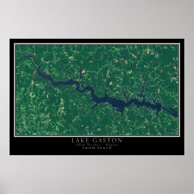 Lake Gaston North Carolina - Virginia Satellite Poster (Vorne)