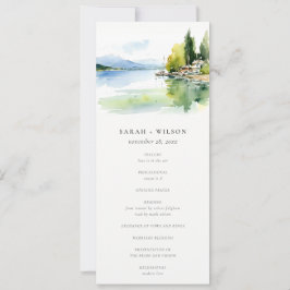 Lake Geneva Switzerland Landscape Wedding Program Einladung
