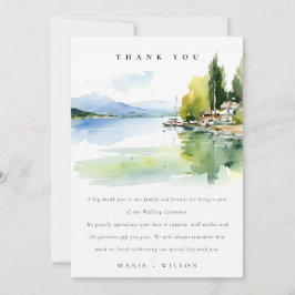 Lake Geneva Switzerland Watercolor Scape Wedding Dankeskarte