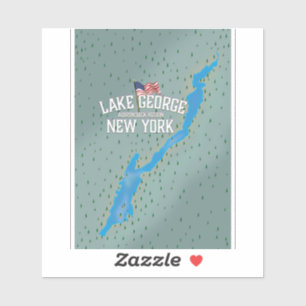 Lake George New York Karte Aufkleber
