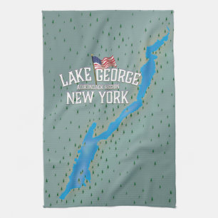 Lake George New York Karte Geschirrtuch