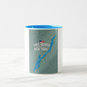 Lake George New York Karte Zweifarbige Tasse
