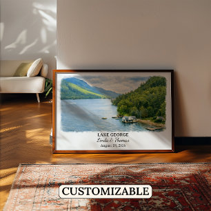Lake George New York Poster, Aquarell, Maßgeschnei Poster