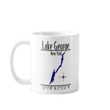 Lake George New York zweiseitige Uferlinien-Karten
