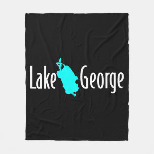 Lake George NY Fleece-Decke mit kühner Seenkarte Fleecedecke