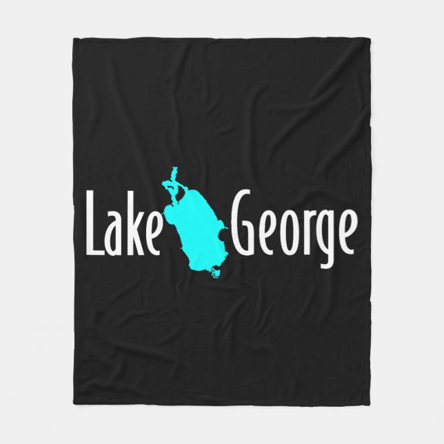 Lake George NY Fleece-Decke mit kühner Seenkarte Fleecedecke (Vorderseite)
